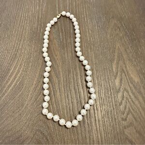 Vintage Monet Knotted Faux White Pearl 17" Necklace‎